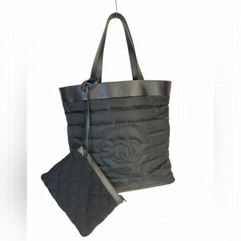 CHANEL Reversible Nylon CC Tote with Pouch